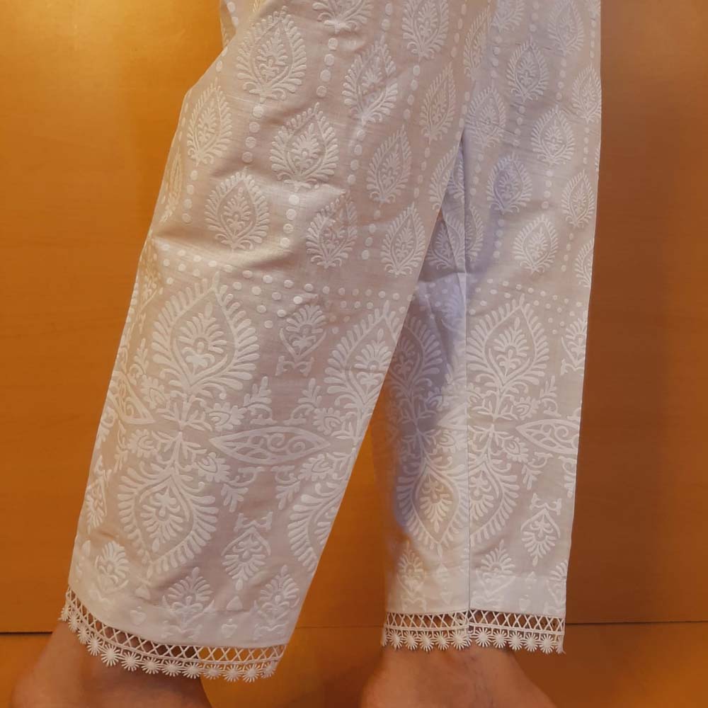 Women Indian Pakistani Salwar Shalwar Trousers Full Embroidery Capri Cotton  SF98  eBay